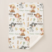 Personalised Cow Baby Blanket | 30x40 Sherpa