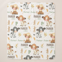 Personalised Cow Baby Blanket | 50x60 Sherpa