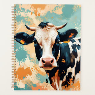Personalised Cow Portrait Colour Splash Planner