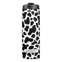 Personalised Cow Print Thermal Tumbler