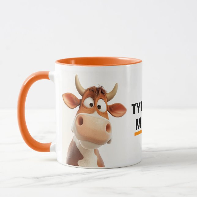 Personalised Cow with Name Mug (Left)