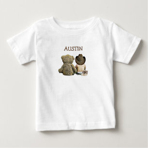Personalised Cowboy and Teddy Bear Baby Tee