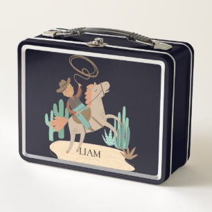 Personalised Cowboy  Metal Lunch Box