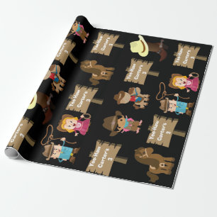 Personalised Cowboy or Cowgirl Birthday Wrapping Paper
