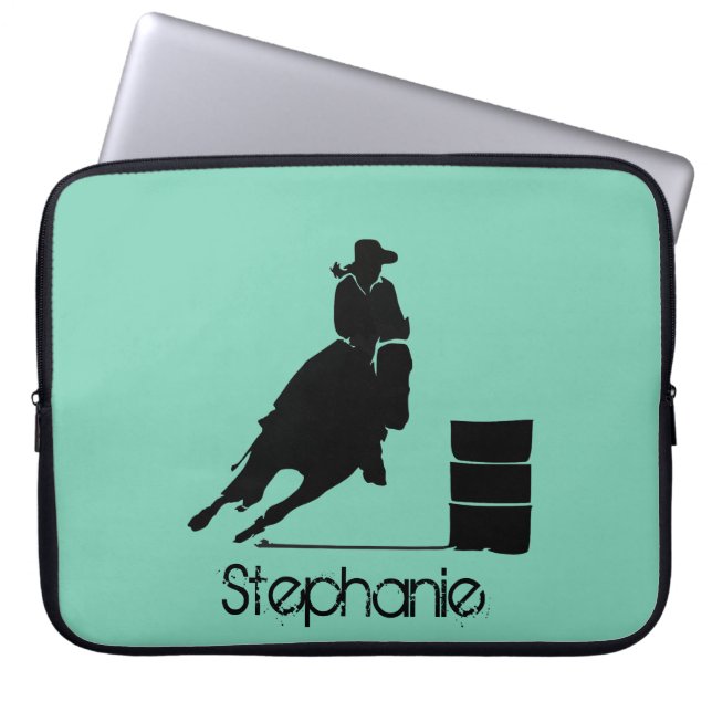 Personalised Cowgirl Barrel Racer Laptop Sleeve (Front)