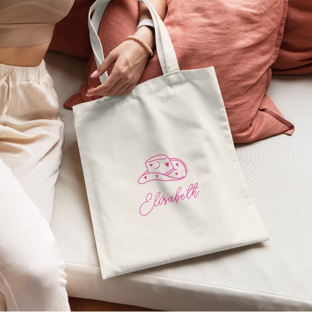 Personalised Cowgirl Hat Bachelorette  Tote Bag (Creator Uploaded)
