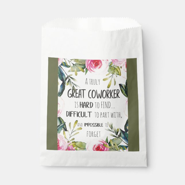 Personalised Coworker Birthday Merry Christmas Favour Bags (Front)