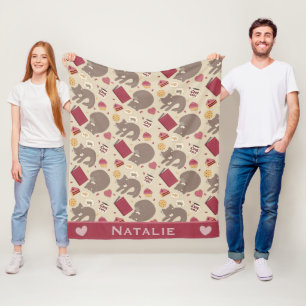 Personalised Cozy Cat Lovers Collage Fleece Blanket