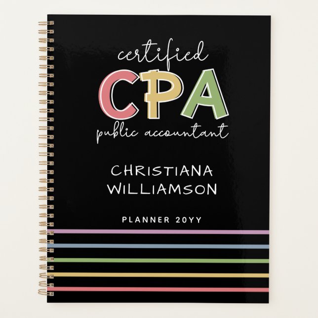 Personalised CPA Certified Public Accountant Gift Planner (Front)