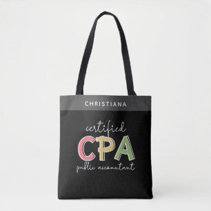 Personalised CPA Certified Public Accountant Gift Tote Bag