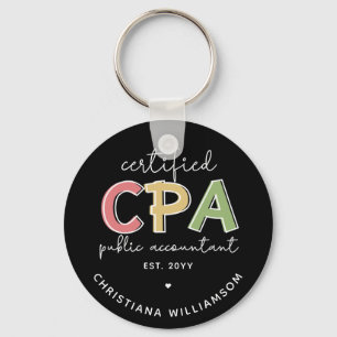 Personalised CPA Certified Public Accountant Gifts Key Ring