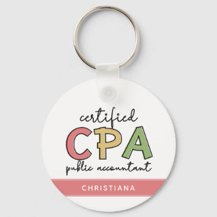 Personalised CPA Certified Public Accountant Gifts Key Ring