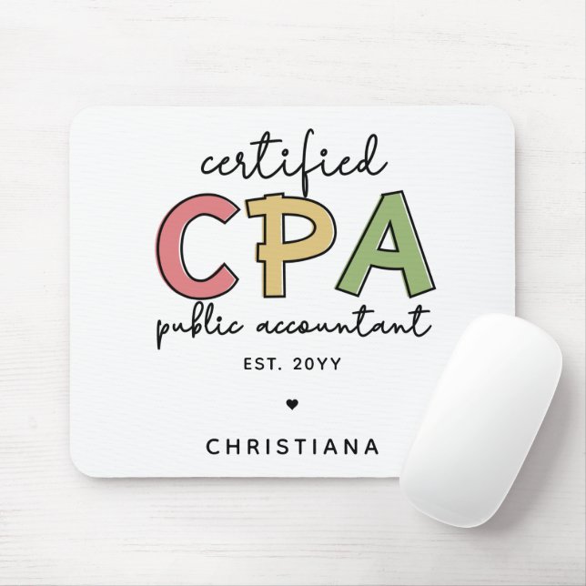 Personalised CPA Certified Public Accountant Gifts Mouse Mat (With Mouse)