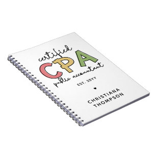 Personalised CPA Certified Public Accountant Gifts Notebook