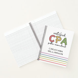 Personalised CPA Certified Public Accountant Gifts Notebook
