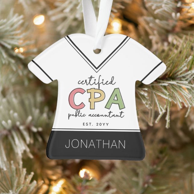 Personalised CPA Certified Public Accountant Gifts Ornament (Tree)