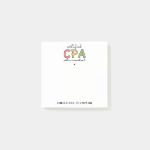 Personalised CPA Certified Public Accountant Gifts Post-it Notes