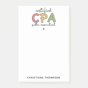 Personalised CPA Certified Public Accountant Gifts Post-it Notes