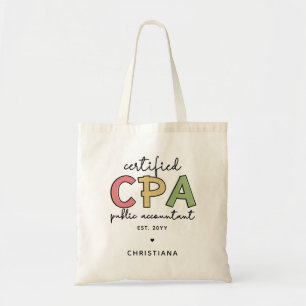 Personalised CPA Certified Public Accountant Gifts Tote Bag