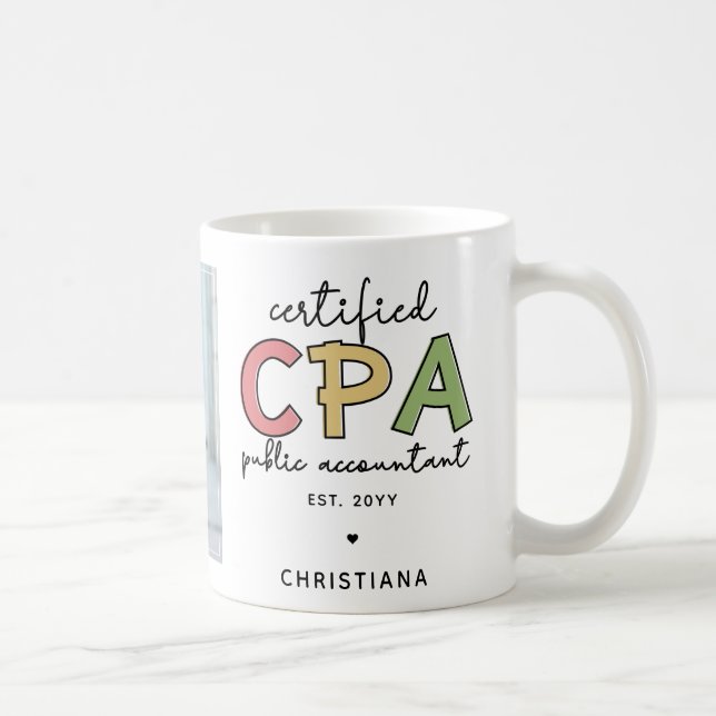 Personalised CPA Certified Public Accountant Photo Coffee Mug (Right)