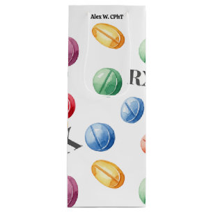 Personalised CPhT Pharmacy Graduation Holiday Wine Gift Bag