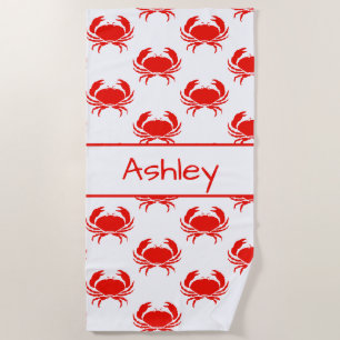 Personalised Crab Beach Towel