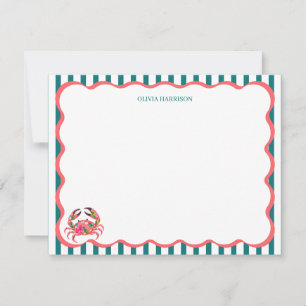Personalised Crab Notecards Custom Stationery