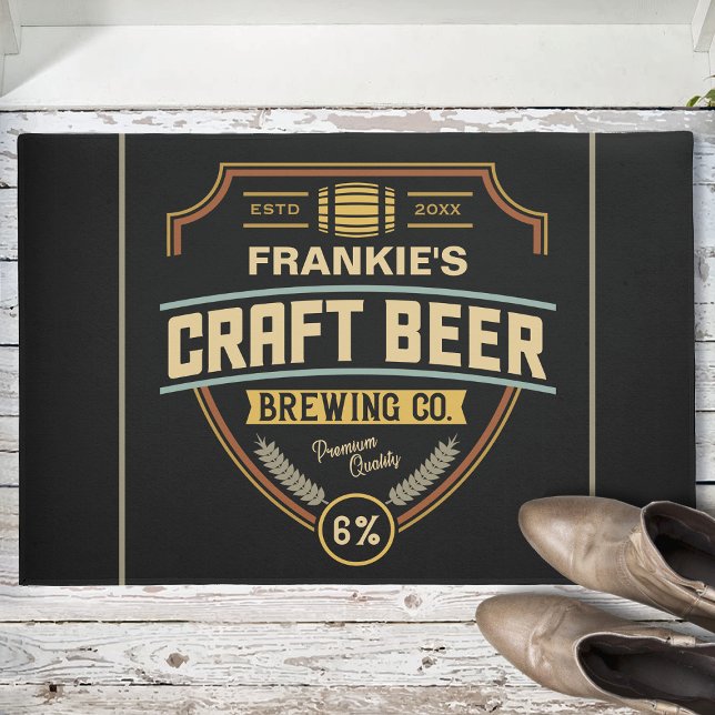 Personalised Craft Beer Label Brewing Company Bar  Doormat (Creator Uploaded)