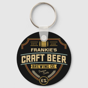 Personalised Craft Beer Label Brewing Company Bar  Key Ring