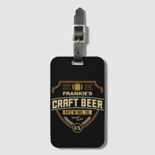 Personalised Craft Beer Label Brewing Company Bar Luggage Tag