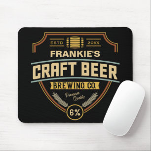 Personalised Craft Beer Label Brewing Company Bar Mouse Mat