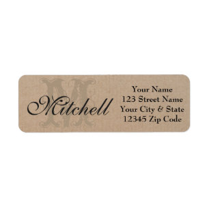 Personalised craft paper return address labels