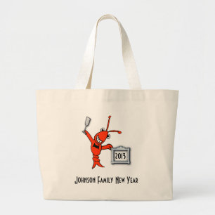Personalised Crawfish / Lobster New Year Toast Large Tote Bag