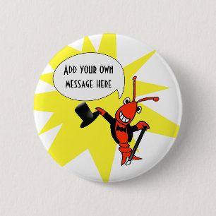 Personalised Crawfish/Lobster Tuxedo Button