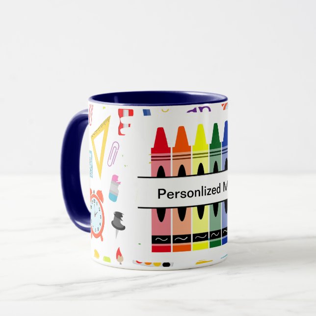 Personalised Crayon Back To School Mug (Front Left)