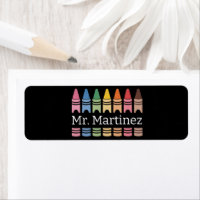 Personalised Crayon Teacher Name Cute Back School