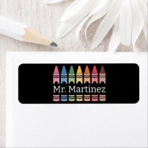 Personalised Crayon Teacher Name Cute Back School