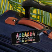 Personalised Crayon Teacher Name Cute Back School