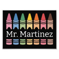 Personalised Crayon Teacher Name Cute Back School