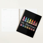 Personalised Crayon Teacher Name Cute Back School Planner<br><div class="desc">Personalised Crayon Teacher Name Cute Back to School</div>