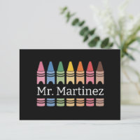 Personalised Crayon Teacher Name Cute Back School