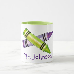 Personalised Crayons Art Teacher Artist Gift Mug