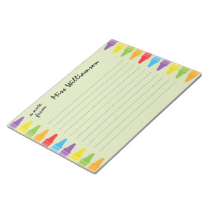 Personalised Crayons Teacher Appreciation Gifts Notepad