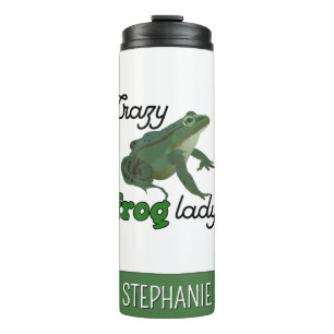 Personalised Crazy Frog Lady Frog Lover Gifts Thermal Tumbler