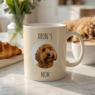 Personalised Cream Dog Mum Mug with Pet Name