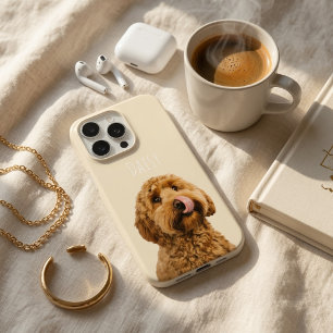 Personalised Cream Dog Photo Custom iPhone 15 Pro Case