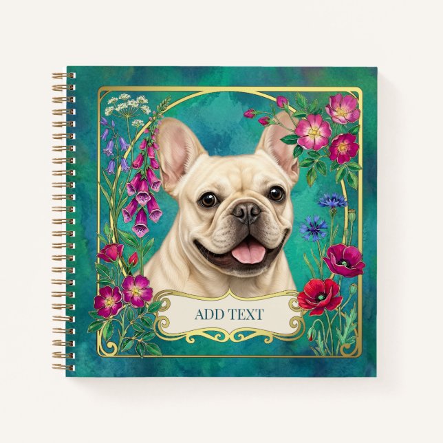 Personalised Cream French Bulldog Notebook (Front)
