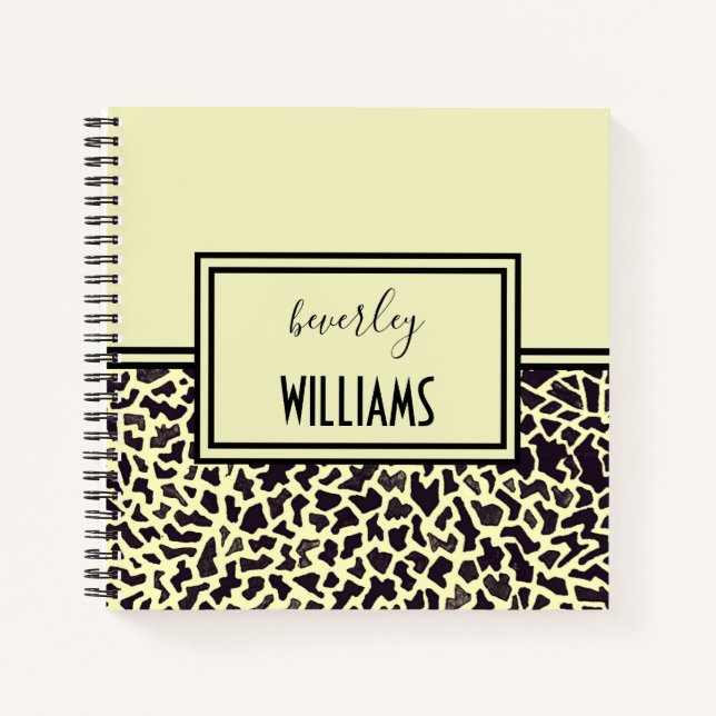 Personalised Cream Leopard Spiral Notebook (Front)