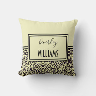 Personalised Cream Leopard Throw Pillow