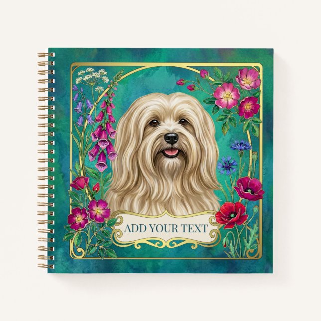Personalised Cream Lhasa Apso Notebook (Front)